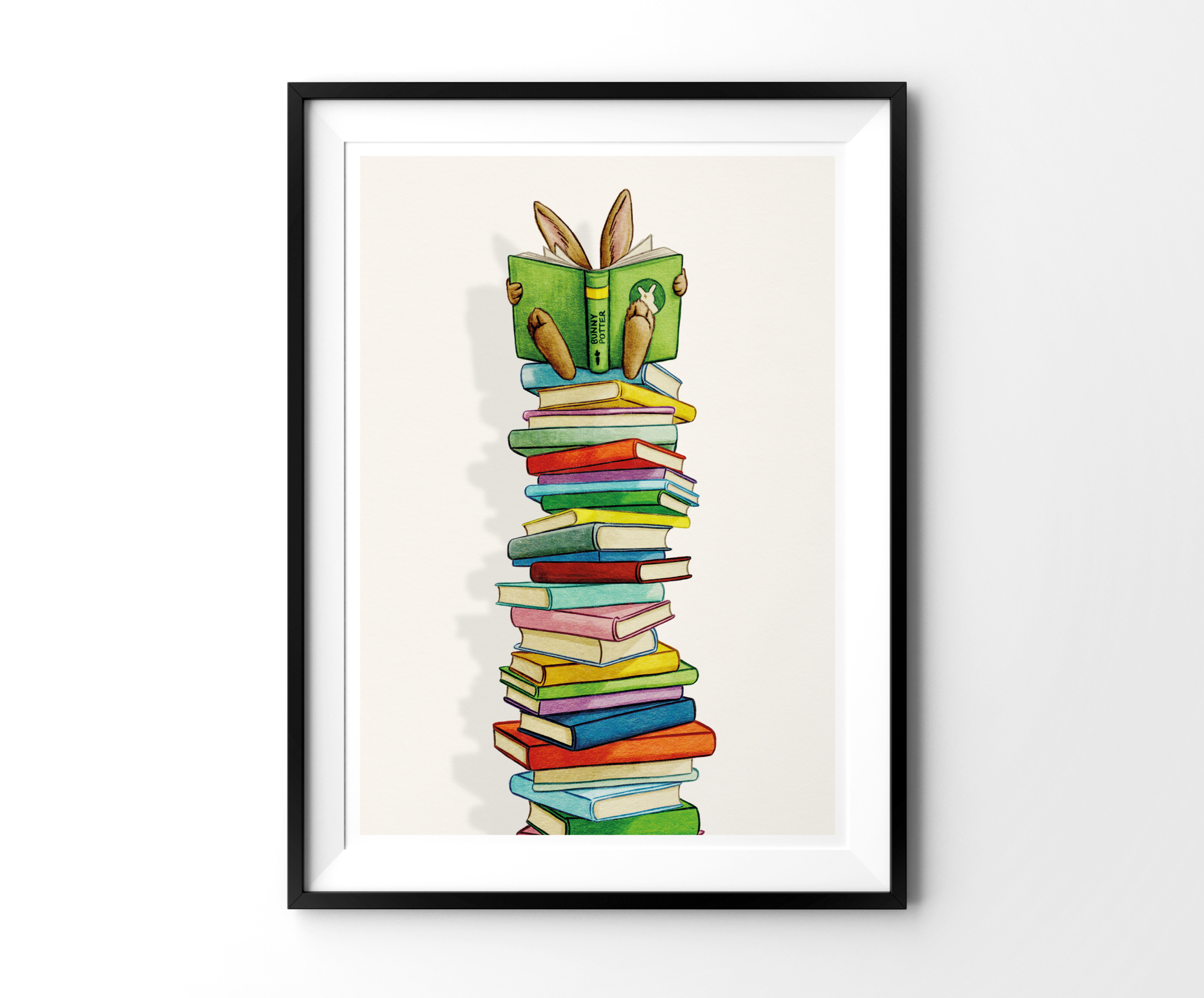 Kunstdruck "Bücherhase"