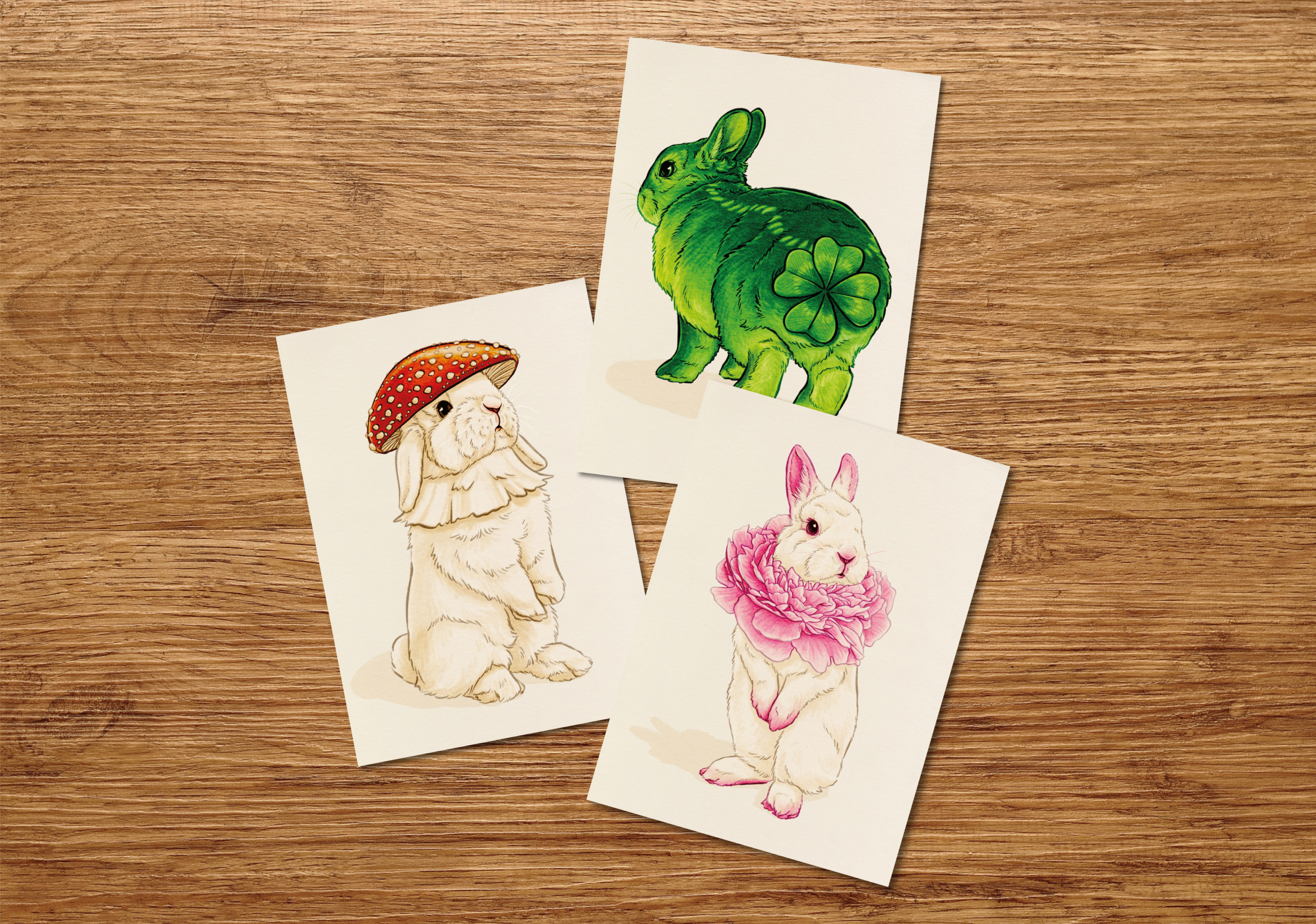 Postkarten "Blumenkaninchen Serie 2"