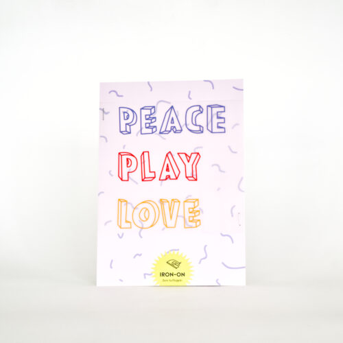 Bügelbild ♡ Schriftzug "PEACE PLAY LOVE"