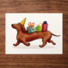 Postkarte "Dackelgeburtstag"
