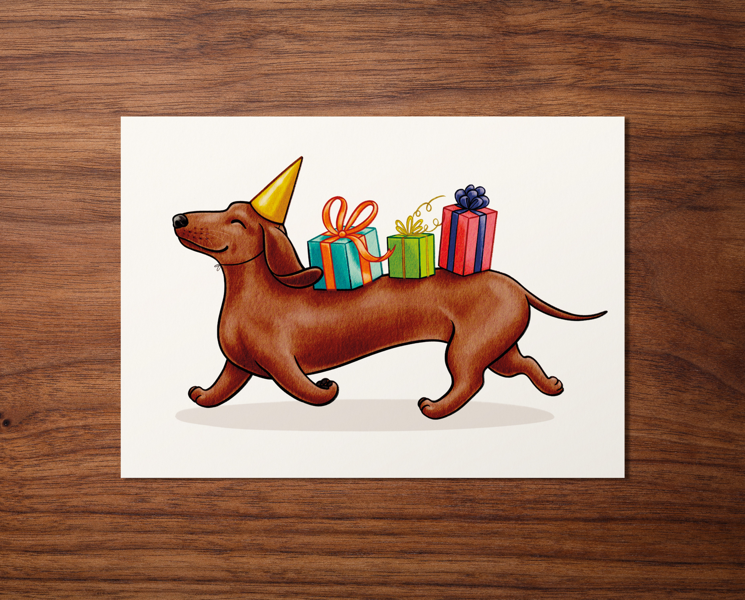 Postkarte "Dackelgeburtstag"