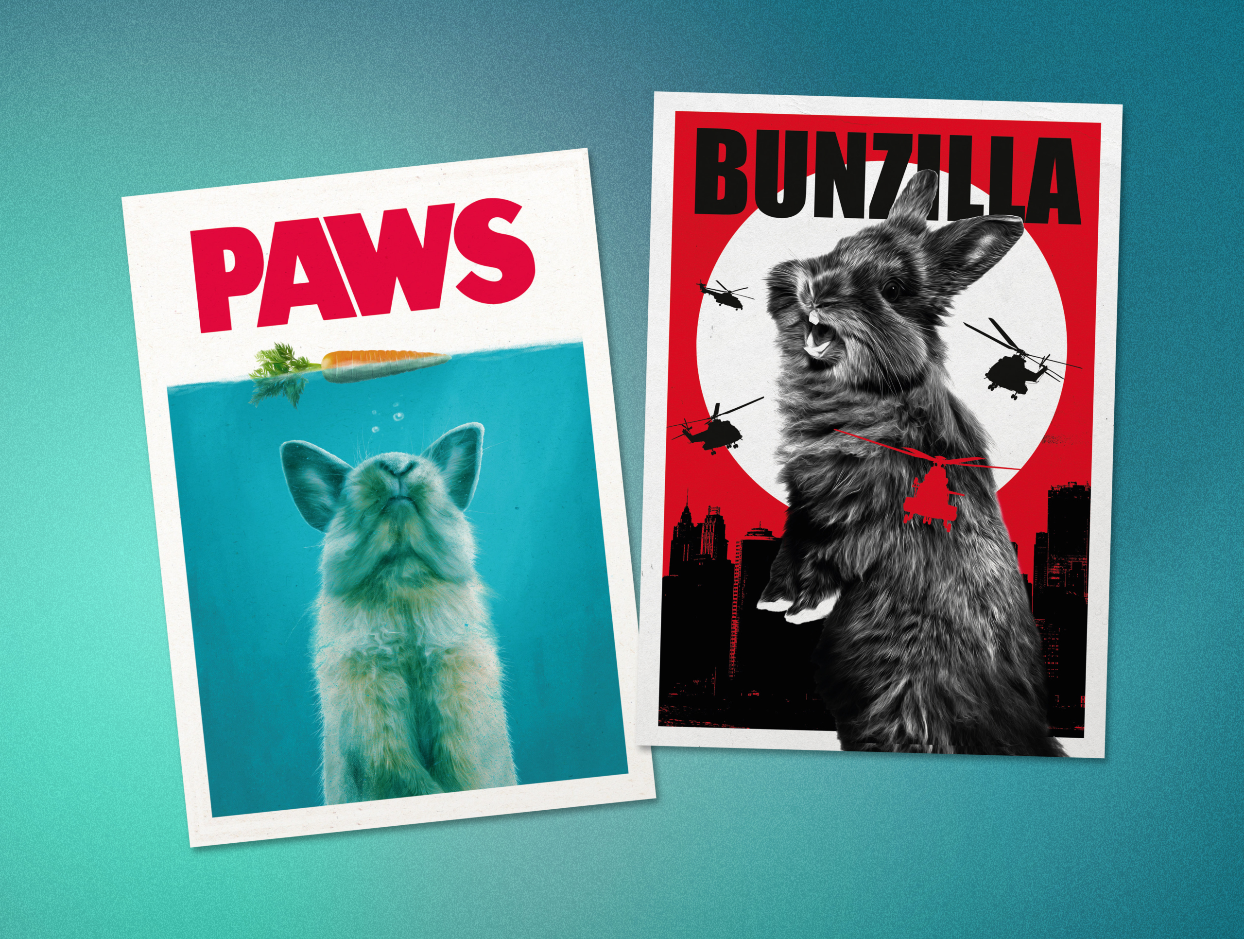 Postkarten "Movie Bunnies"