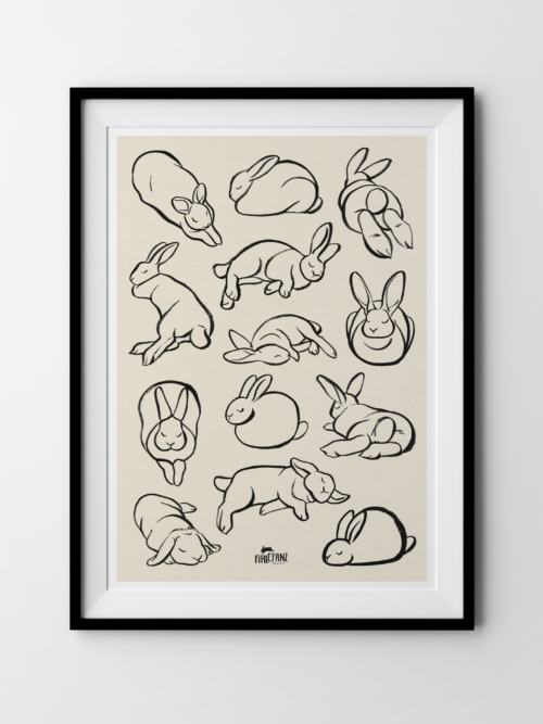 Kunstdruck "Schlafende Kaninchen"