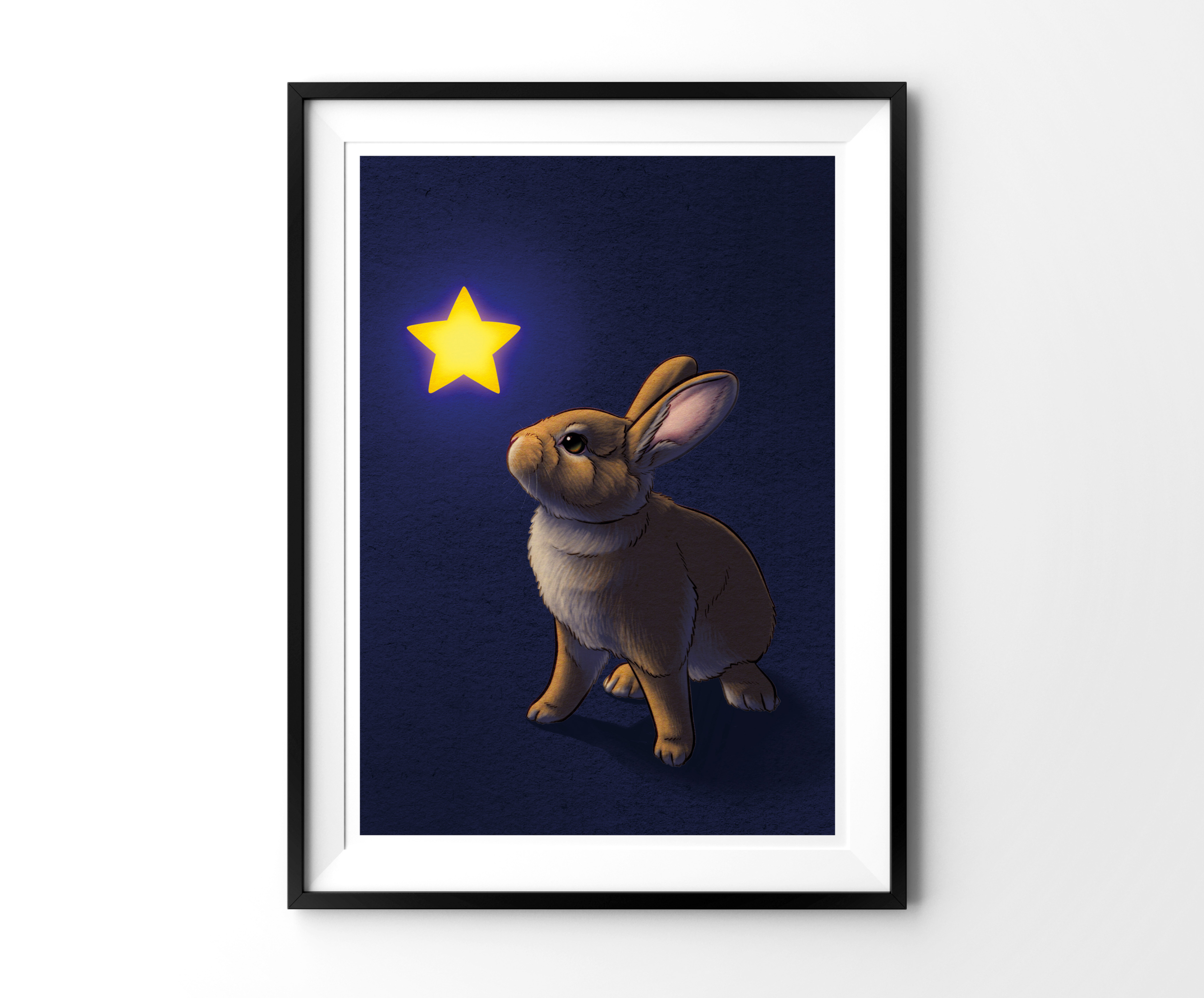 Kunstdruck "Hase mit Stern"