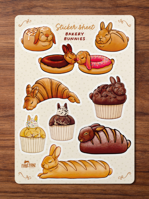 Stickerbogen "Gebäck Kaninchen"