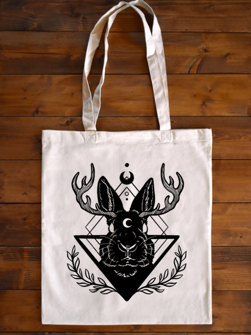 Stofftasche "Jackalope" natur