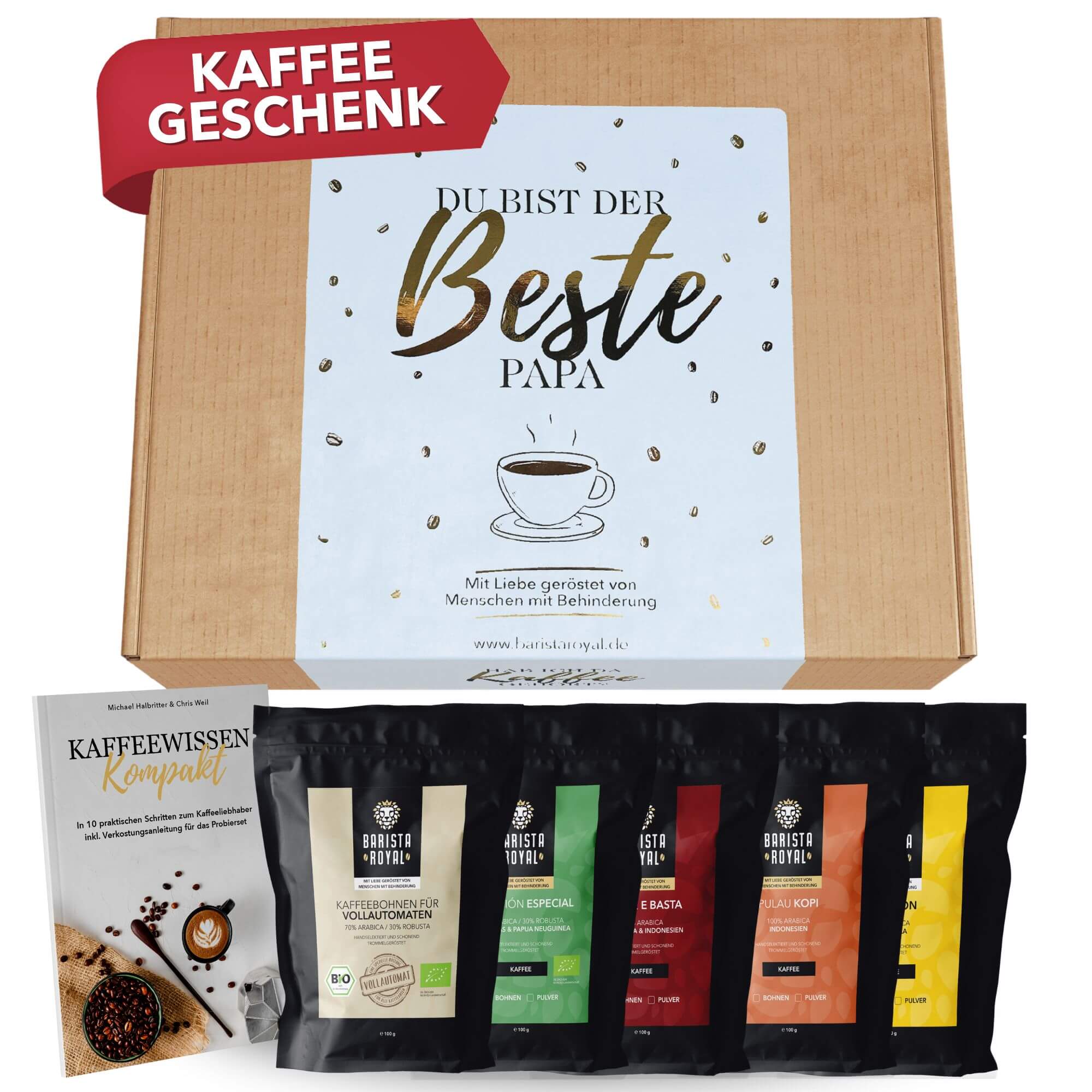 Kaffee Geschenkset mit versch. Themen (5 x 100g)