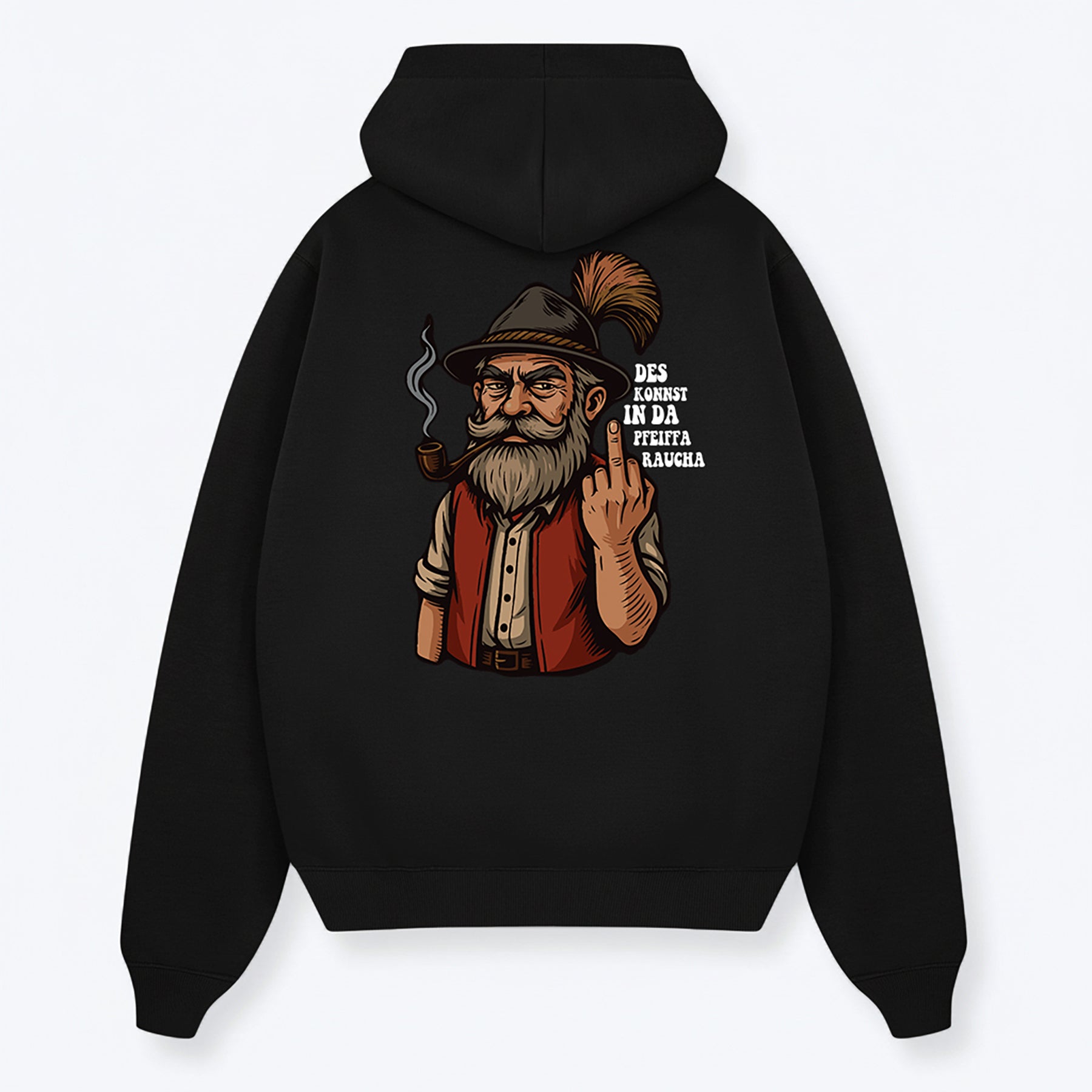 GRANTLER HOODIE - BACK PRINT/STICK SCHWARZ